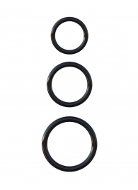 Набор из трех черных эрекционных колец Silicone 3-Ring Stamina Set - Pipedream - в Сыктывкаре купить с доставкой