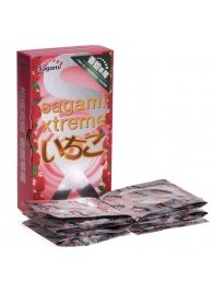 Презервативы Sagami Xtreme Strawberry c ароматом клубники - 10 шт. - Sagami - купить с доставкой в Сыктывкаре