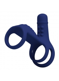 Синяя вибронасадка на пенис Vibrating Penis Sling - Baile - в Сыктывкаре купить с доставкой