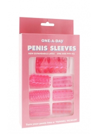 Набор из 7 розовых насадок на пенис ONE-A-DAY PENIS SLEEVES PINK - Seven Creations - в Сыктывкаре купить с доставкой