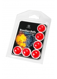 Набор из 6 шариков с массажным маслом Brazilian Balls с охлаждающим и разогревающим эффектом - Secret Play - купить с доставкой в Сыктывкаре