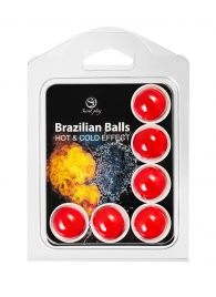 Набор из 6 шариков с массажным маслом Brazilian Balls с охлаждающим и разогревающим эффектом - Secret Play - купить с доставкой в Сыктывкаре