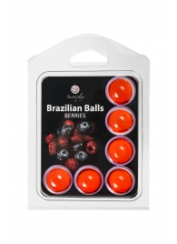 Набор из 6 шариков с массажным маслом Brazilian Balls с ароматом ягод - Secret Play - купить с доставкой в Сыктывкаре