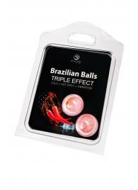 Набор из 2 шариков с массажным маслом Brazilian Balls с тройным эффектом - Secret Play - купить с доставкой в Сыктывкаре