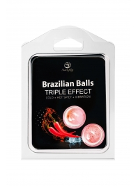 Набор из 2 шариков с массажным маслом Brazilian Balls с тройным эффектом - Secret Play - купить с доставкой в Сыктывкаре