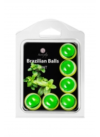 Набор из 6 шариков с массажным маслом Brazilian Balls с ароматом мяты - Secret Play - купить с доставкой в Сыктывкаре