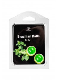 Набор из 2 шариков с массажным маслом Brazilian Balls с ароматом мяты - Secret Play - купить с доставкой в Сыктывкаре