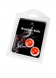 Набор из 2 шариков с массажным маслом Brazilian Balls с ароматом вишни - Secret Play - купить с доставкой в Сыктывкаре