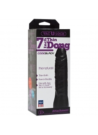 Насадка-фаллоимитатор для страпон-систем Vac-U-Lock CodeBlack 7 Inch Thin Dong - 18,3 см. - Doc Johnson - купить с доставкой в Сыктывкаре