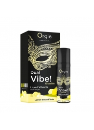 Съедобный жидкий вибратор Dual Vibe! со вкусом лимонного джина с тоником - 15 мл. - ORGIE - купить с доставкой в Сыктывкаре