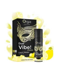 Съедобный жидкий вибратор Dual Vibe! со вкусом лимонного джина с тоником - 15 мл. - ORGIE - купить с доставкой в Сыктывкаре