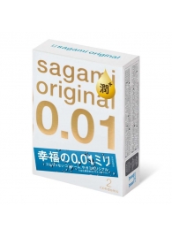 Увлажнённые презервативы Sagami Original 0.01 Extra Lub - 2 шт. - Sagami - купить с доставкой в Сыктывкаре