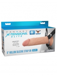 Полый страпон на ремнях 6’’ Hollow Silicone Strap-on - Pipedream - купить с доставкой в Сыктывкаре