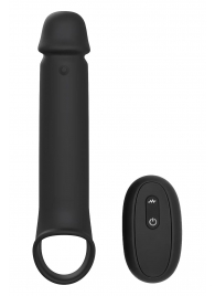 Черная насадка-удлинитель с вибрацией Vibrating Extender With Remote - Dream Toys - в Сыктывкаре купить с доставкой