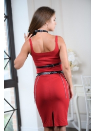 Черно-серебристая портупея-юбка plus size с цепочками - БДСМ Арсенал - купить с доставкой в Сыктывкаре