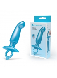 Голубая анальная пробка для массажа простаты Hither Silicone Prostate Plug - 14,3 см. - b-Vibe - в Сыктывкаре купить с доставкой