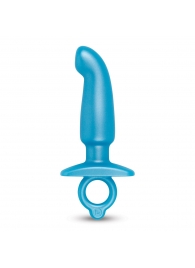 Голубая анальная пробка для массажа простаты Hither Silicone Prostate Plug - 14,3 см. - b-Vibe - в Сыктывкаре купить с доставкой