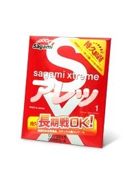 Утолщенный презерватив Sagami Xtreme FEEL LONG с точками - 1 шт. - Sagami - купить с доставкой в Сыктывкаре