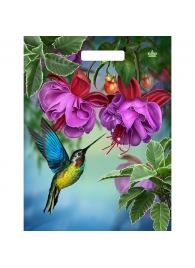 Пакет с принтом в виде колибри в цветах с вырубной ручкой (31х40 см) - Сима-Ленд - купить с доставкой в Сыктывкаре