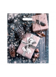 Новогодний пакет с принтом в виде подарков и вырубной ручкой (45х38 см) - Сима-Ленд - купить с доставкой в Сыктывкаре