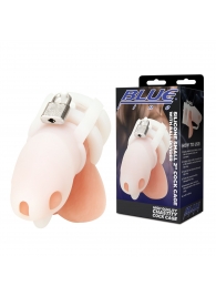 Белая клетка для пениса Silicone Small 2 in Cock Cage With Ball Divider - BlueLine - купить с доставкой в Сыктывкаре