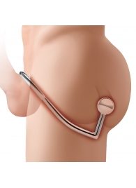 Кольцо на пенис с анальным стимулятором Stainless Steel Anal Hook   Cock Ring - BlueLine - в Сыктывкаре купить с доставкой