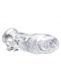 Прозрачная насадка для увеличения члена Realistic Clear Penis Enhancer and Ball Stretcher - 20,3 см. - XR Brands - в Сыктывкаре купить с доставкой