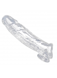 Прозрачная насадка для увеличения члена Realistic Clear Penis Enhancer and Ball Stretcher - 20,3 см. - XR Brands - в Сыктывкаре купить с доставкой