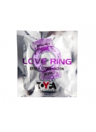 Фиолетовое виброкольцо с двумя вибропульками - Toyfa Basic - в Сыктывкаре купить с доставкой