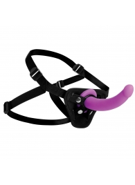Лиловый поясной страпон Navigator Silicone G-Spot Dildo with Harness - 17,8 см. - XR Brands - купить с доставкой в Сыктывкаре