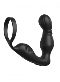 Черный вибростимулятор простаты с эрекционным кольцом Ass-Gasm Pro P-Spot Milker - Pipedream - в Сыктывкаре купить с доставкой