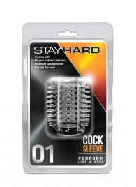 Прозрачная насадка с шипами STAY HARD COCK SLEEVE 01 CLEAR - Blush Novelties - в Сыктывкаре купить с доставкой