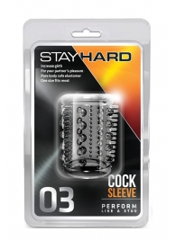 Прозрачная насадка с шипами и шишечками STAY HARD COCK SLEEVE 03 CLEAR - Blush Novelties - в Сыктывкаре купить с доставкой