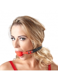 Силиконовый кляп-шар на чёрных ремешках Red Gag silicone - Orion - купить с доставкой в Сыктывкаре