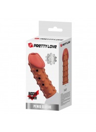 Телесная открытая насадка на пенис с бугорками - 19,8 см. - Baile - в Сыктывкаре купить с доставкой