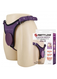 Фиолетовые трусики харнесс с платформой Caludio III - Baile - купить с доставкой в Сыктывкаре