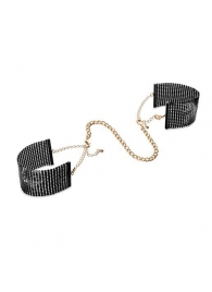 Чёрные дизайнерские наручники Desir Metallique Handcuffs Bijoux - Bijoux Indiscrets - купить с доставкой в Сыктывкаре