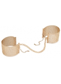 Дизайнерские золотистые наручники Desir Metallique Handcuffs Bijoux - Bijoux Indiscrets - купить с доставкой в Сыктывкаре