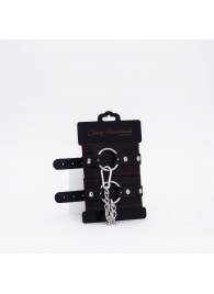 Черно-красные кожаные оковы - Crazy Handmade - купить с доставкой в Сыктывкаре