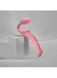 Розовый безремневой страпон Strap-on-me Semi-Realistic Bendable Strap-On size M - Strap-on-me - купить с доставкой в Сыктывкаре