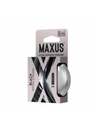 Черные утолщенные презервативы MAXUS Extra Strong с железным кейсом - 3 шт. - Maxus - купить с доставкой в Сыктывкаре