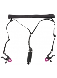 Женские вибростринги с зажимами для половых губ Spreader String with Vibrator - Orion - купить с доставкой в Сыктывкаре