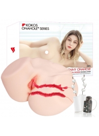Мастурбатор-полуторс с двойным слоем материала и вибрацией Jenny Onahole Real Vagina - KOKOS - в Сыктывкаре купить с доставкой