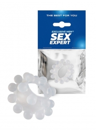Эластичное эрекционное кольцо с двумя рядами шариков - Sex Expert - в Сыктывкаре купить с доставкой