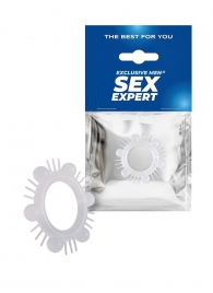 Эластичное эрекционное кольцо с шипиками и шариками - Sex Expert - в Сыктывкаре купить с доставкой