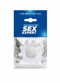 Прозрачное эрекционное кольцо со стимулирующими шариками - Sex Expert - в Сыктывкаре купить с доставкой