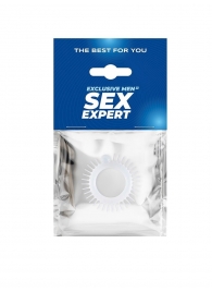 Эластичное эрекционное кольцо с шипиками и шариком - Sex Expert - в Сыктывкаре купить с доставкой