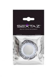 Эластичное эрекционное колечко с черными «ресничками» - Sextaz - в Сыктывкаре купить с доставкой