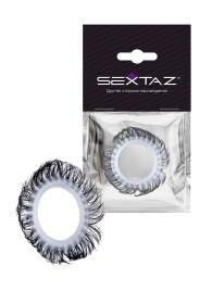 Эластичное эрекционное колечко с черными «ресничками» - Sextaz - в Сыктывкаре купить с доставкой