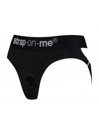 Черные трусики для насадок Heroine Lingerie Harness - size XL - Strap-on-me - купить с доставкой в Сыктывкаре